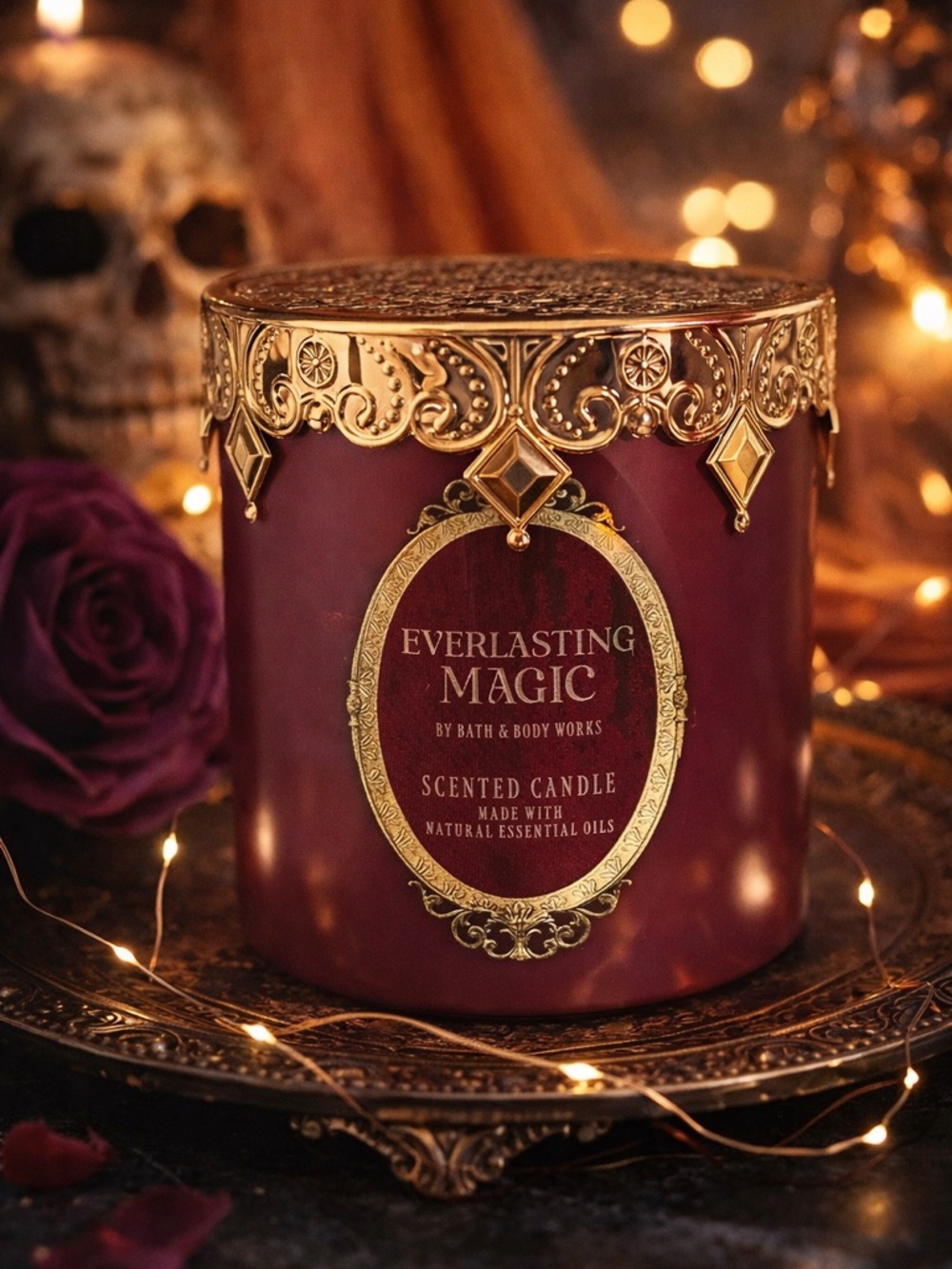 Bath & Body Works Everlasting Magic Candle - Burgundy & Gold